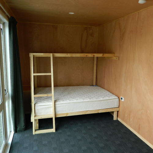 Blenheim workers accommodation bedroom with in built bunk beds